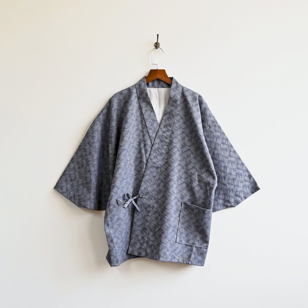【蛋植物古着】繁复笔触印花古着和服羽织 - 女装休闲/机能外套 - 其他人造纤维 