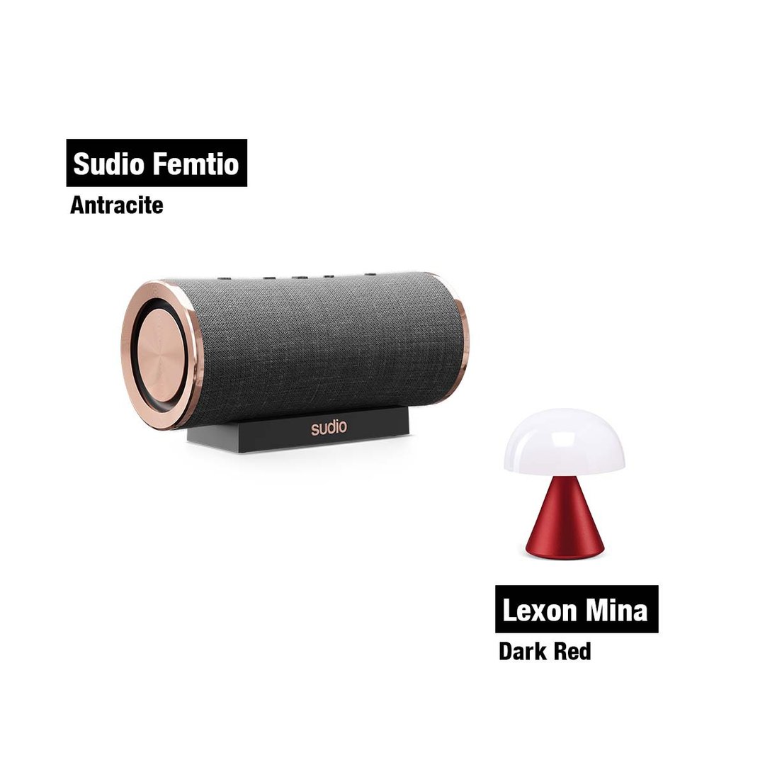 福袋 Sudio Femtio 蓝牙喇叭 煤铜色 + Lexon 迷你小夜灯 深红色 - 扩音器/喇叭 - 聚酯纤维 