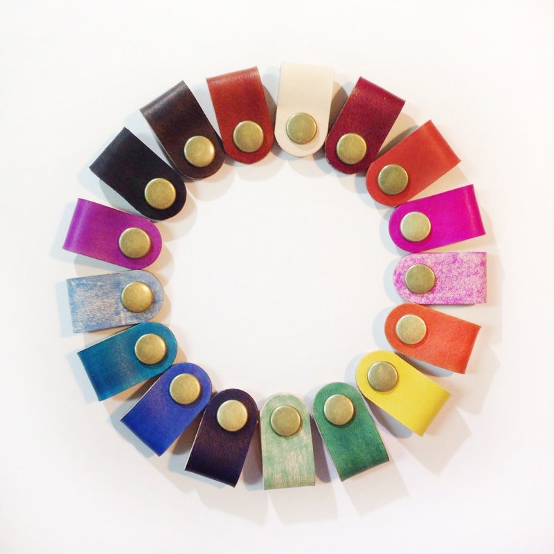 【Xuan Leather选。皮革】经典集线器［小号 古铜四合扣］耳机线 卷线器 收线器 零碎线段收整 - 其他 - 真皮 多色