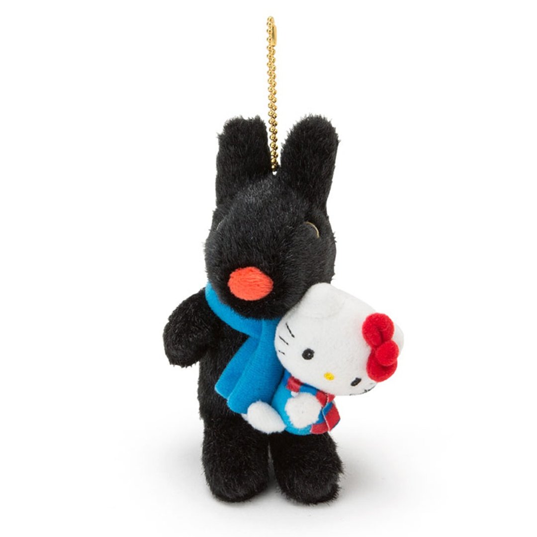丽莎和卡斯柏xHelloKitty 绒毛玩偶吊饰-卡斯柏抱Kitty - 吊饰 - 聚酯纤维 黑色