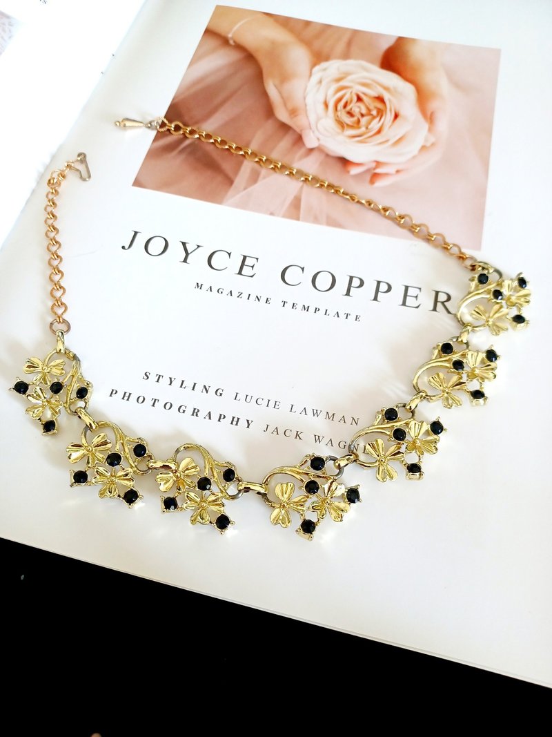 vintage jewelry  典雅金色缠枝花卉 颈链 项链 - 项链 - 其他金属 