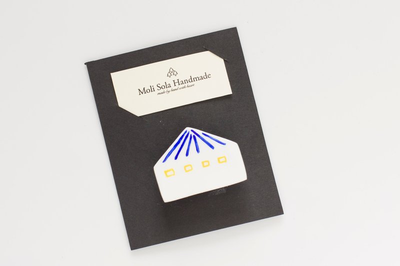 马戏团帐篷屋 胸针／别针 - 胸针 - 粘土 蓝色