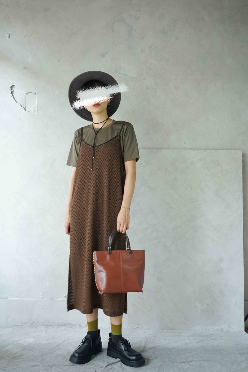 寻宝古着-百搭着用中性色军绿色针织上衣 - 女装上衣 - 聚酯纤维 绿色