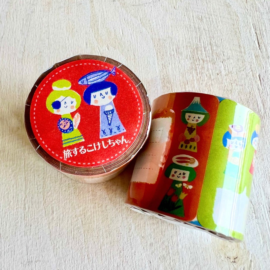 旅行中的Kokeshi酱 便利贴 - 便条纸/标签贴 - 纸 红色
