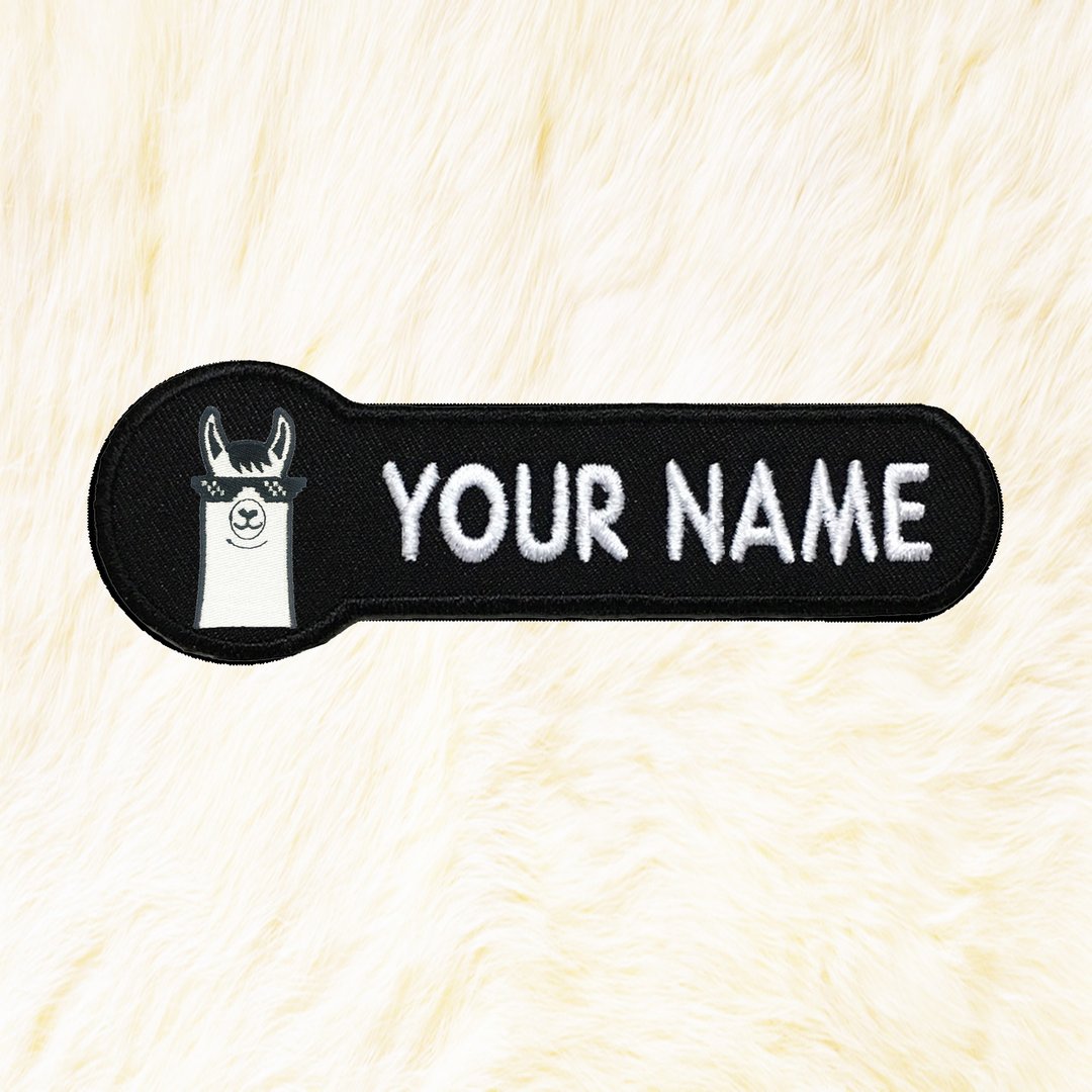 LLAMA like a Bos Personalized Iron on Patch Your Name Your Text Buy 3 Get 1 Free - 编织/刺绣/羊毛毡/裁缝 - 绣线 黑色