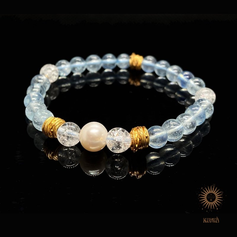 【海水正蓝/Botticelli Blue】冰种海蓝宝手链 | 天然石 水晶手链 - 手链/手环 - 水晶 