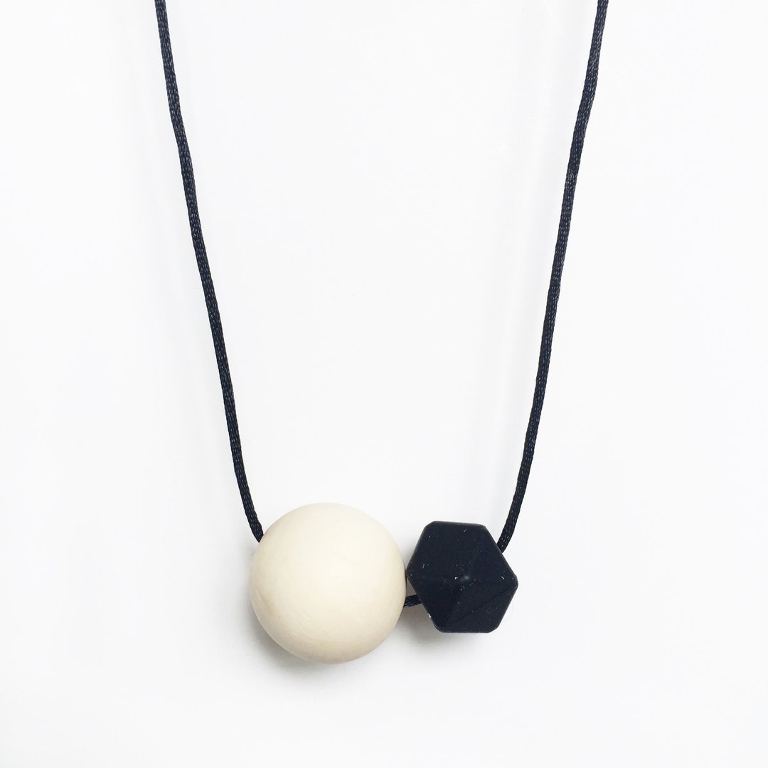 MINIMAL NECKLACE - BLACK - 项链 - 其他材质 黑色