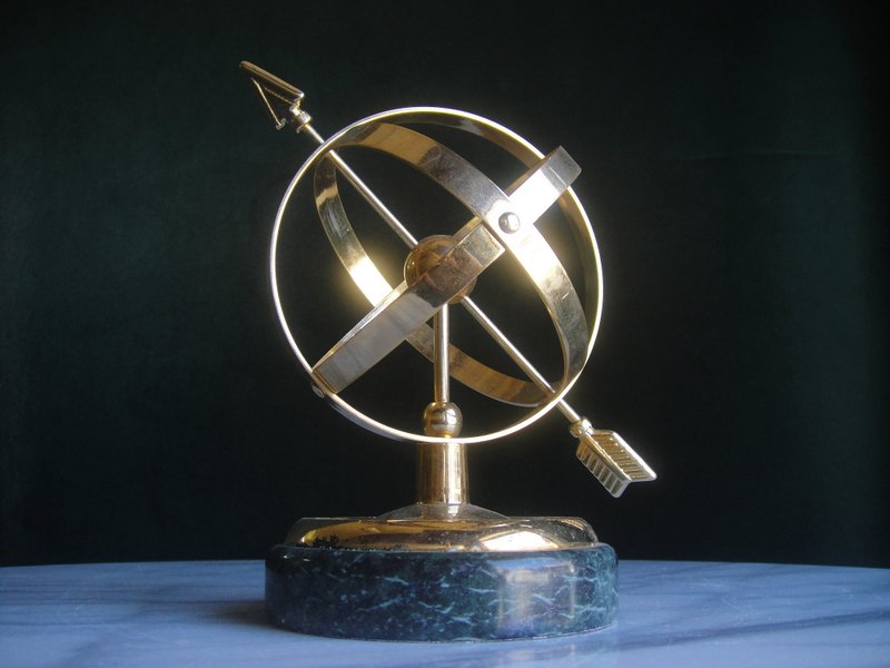 【老时光 OLD-TIME】早期二手台湾制大理石座铜地球仪 - 摆饰 - 其他材质 多色