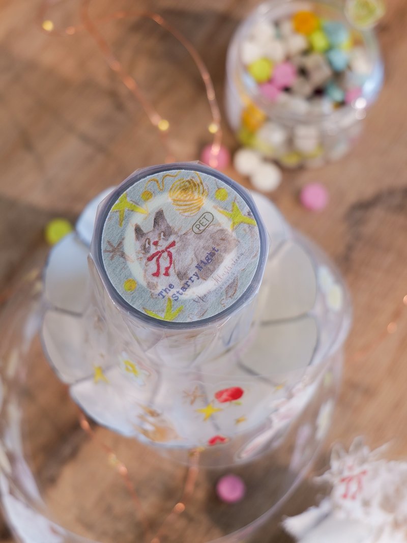 星空与猫 亮面烫金割型PET胶带(特油加白墨含离型纸) - 纸胶带 - 其他材质 
