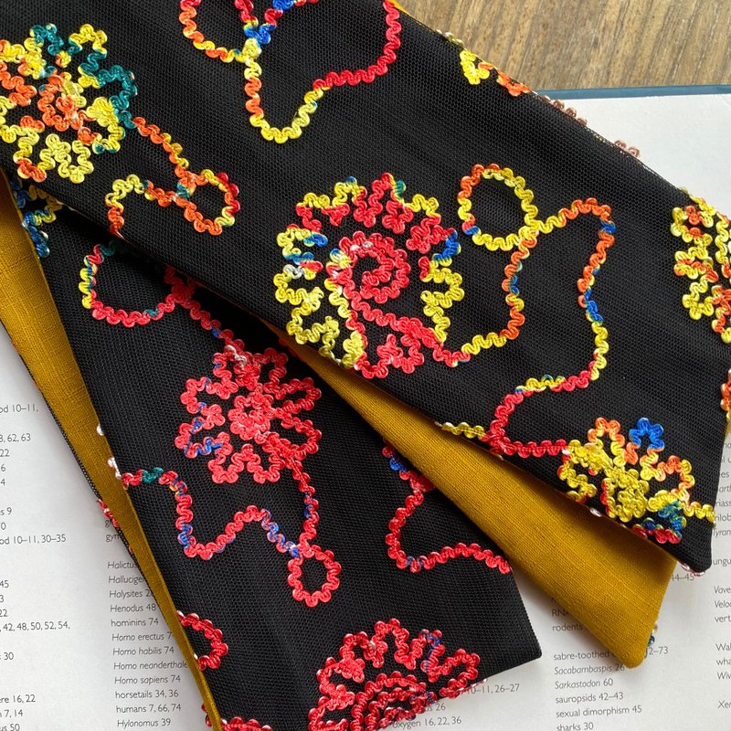 万花筒 古董刺绣布 软管发带 / 宽版 - 发带/发箍 - 棉．麻 多色