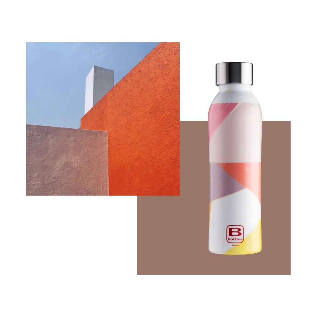 BUGATTI几何彩绘保温瓶500ml - 保温瓶/保温杯 - 其他金属 粉红色