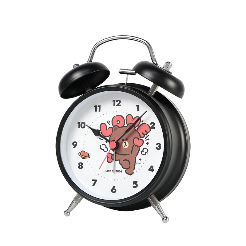 LINE FRIENDS 官方授权 l 熊大LOVE 金属静音打铃闹钟桌钟 - 时钟/闹钟 - 其他金属 黑色