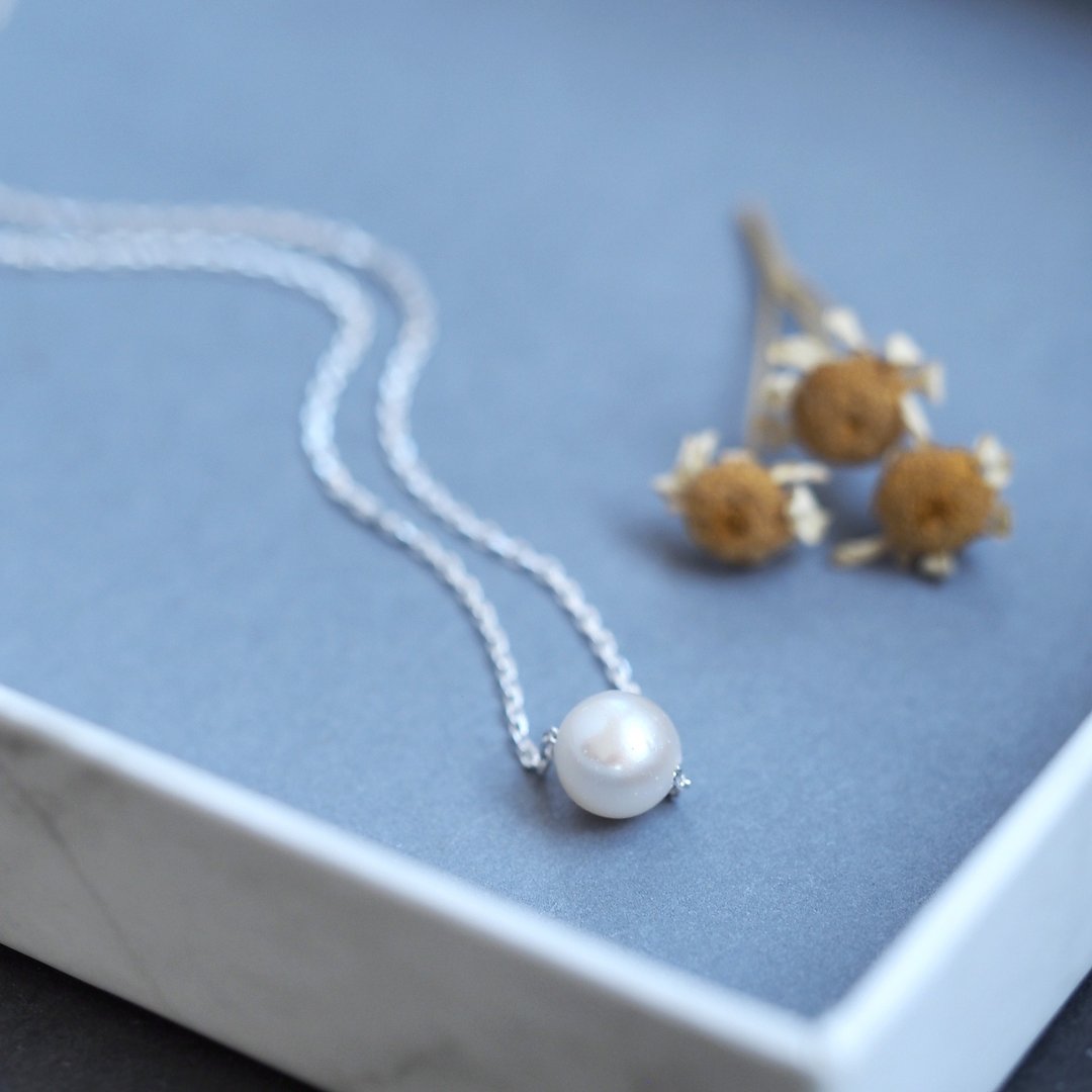 One pearl necklace Silver 925 - 项链 - 其他金属 银色