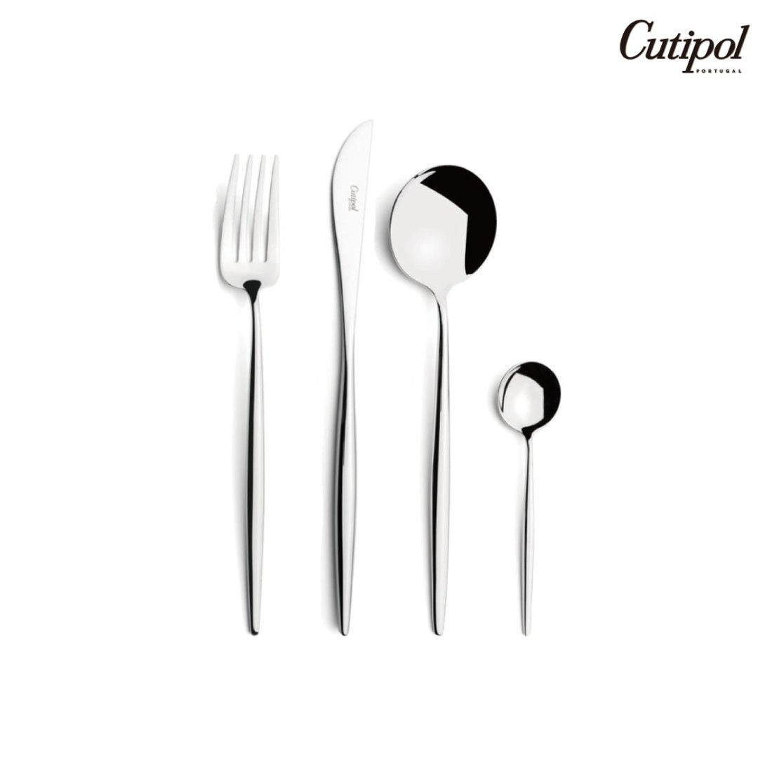 葡萄牙 Cutipol MOON 亮银 / 主餐四件组 - 餐刀/叉/匙组合 - 不锈钢 银色