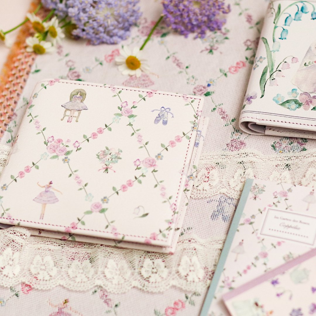 [Free Shipping] Leather Wallet Rose and Coppelia - 皮夹/钱包 - 真皮 粉红色