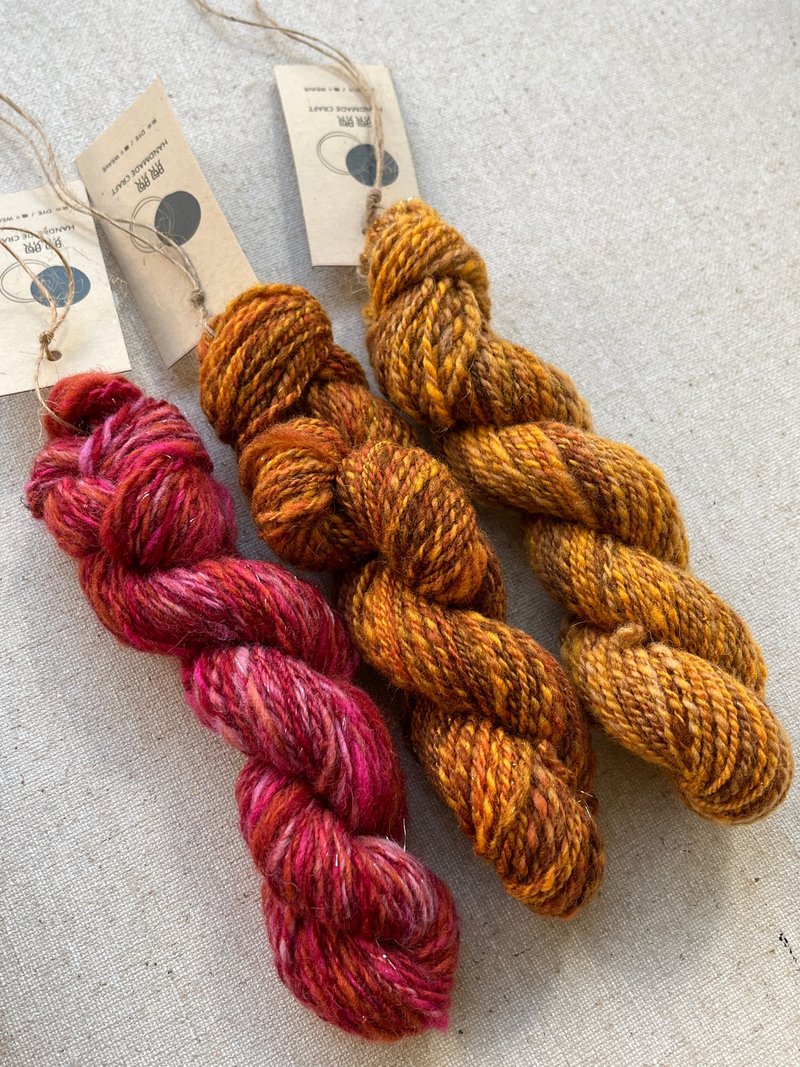 手纺羊毛线A - 编织/刺绣/羊毛毡/裁缝 - 羊毛 橘色