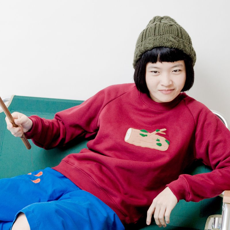 换季折扣品 / 长青苔的树枝 / 纯棉长袖上衣 - 女装上衣 - 棉．麻 红色