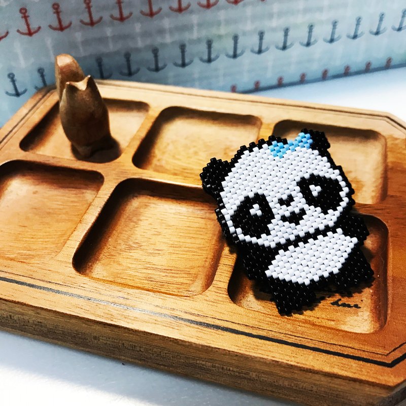 小熊猫襟针 Little Panda Brooch (BR1701JS) - 胸针 - 其他材质 黑色