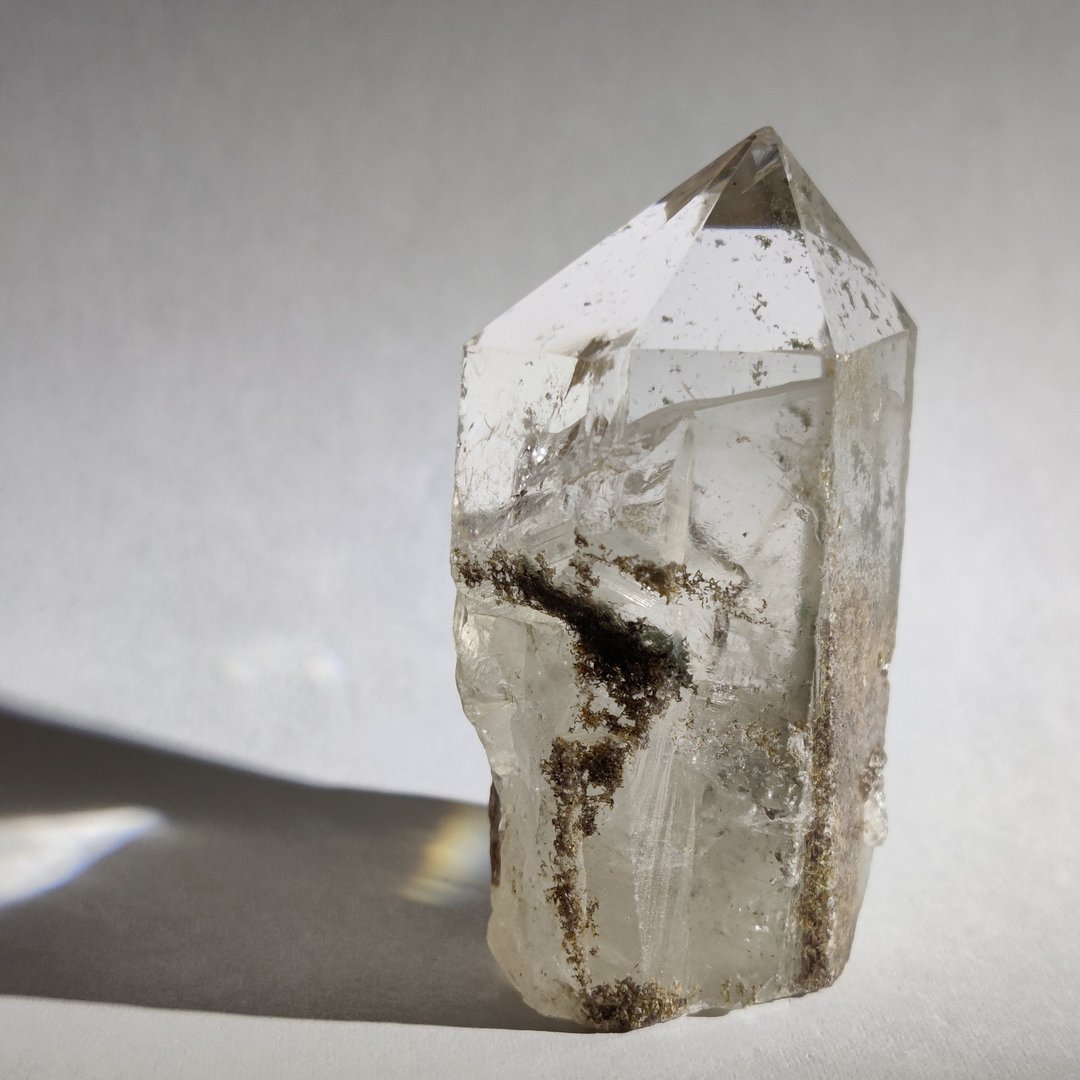 骨干白水晶柱 (带绿幽灵) 随形 摆件 原石 晶簇 天然水晶 水晶 - 摆饰 - 水晶 