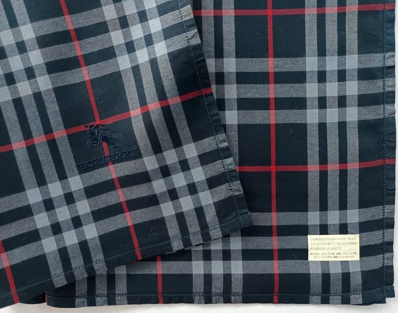 Burberry 复古手帕 格纹蓝色 礼物 19 x 19 英寸 - 手帕/方巾 - 棉．麻 蓝色