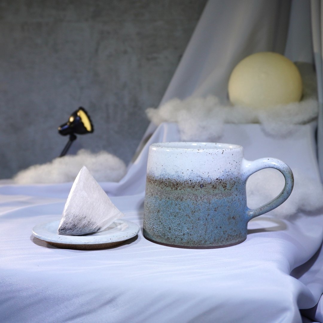 定制-虫蛀岩白群RF山形杯-约330ml,咖啡杯,茶杯,马克杯,水杯,山形 - 咖啡杯/马克杯 - 陶 蓝色