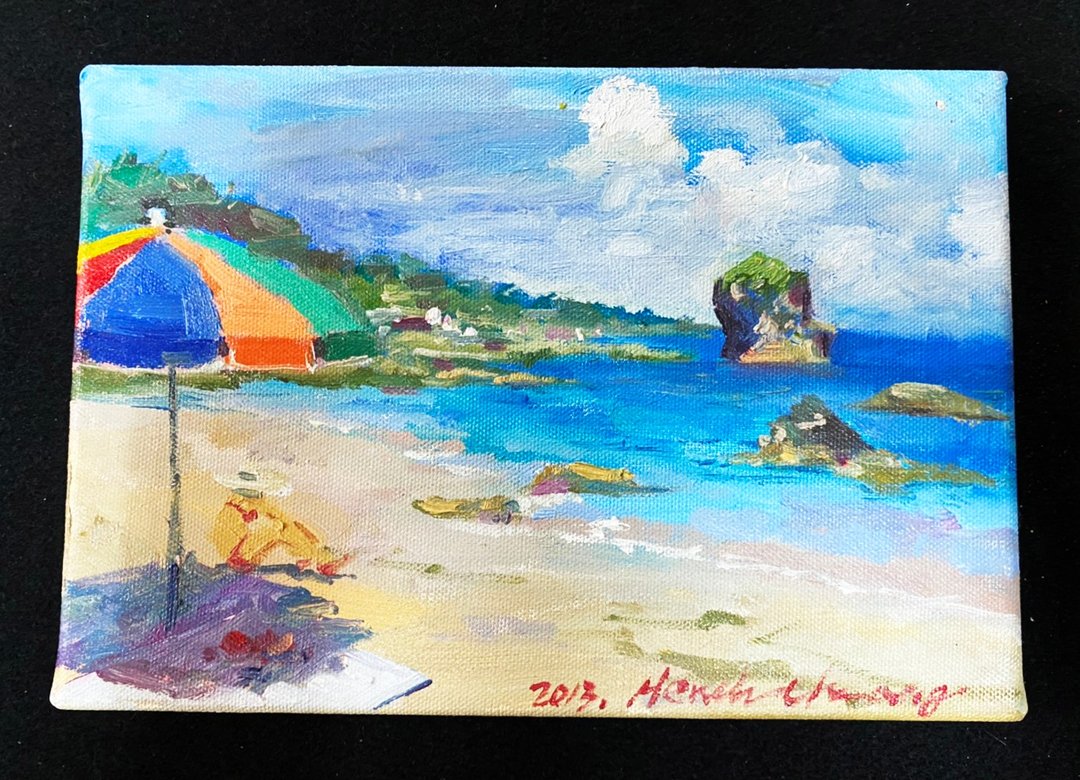 风景油画-垦丁 - 海报/装饰画/版画 - 棉 蓝色