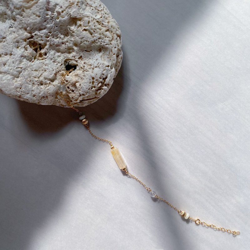 14K包金矿石手链_Belle 14KGF bracelet - 手链/手环 - 水晶 黄色