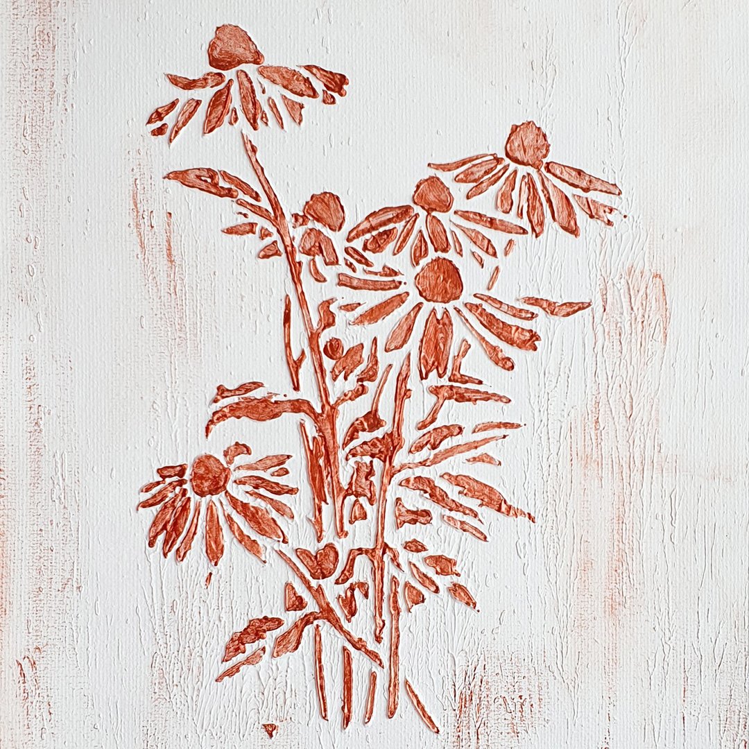 Daisies Painting Wildflowers Original Art Meadow Wall Art Flowers Artwork Floral - 海报/装饰画/版画 - 其他材质 卡其色