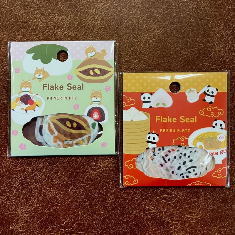 Papia 薄片贴纸柴犬日本糖果和熊猫中国米饭 - 贴纸 - 其他材质 