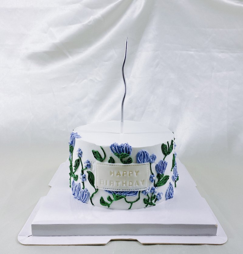 绣花 生日定制蛋糕  手绘蛋糕 定制化 纪念日 女友款  6 8寸 面交 - 蛋糕/甜点 - 新鲜食材 紫色