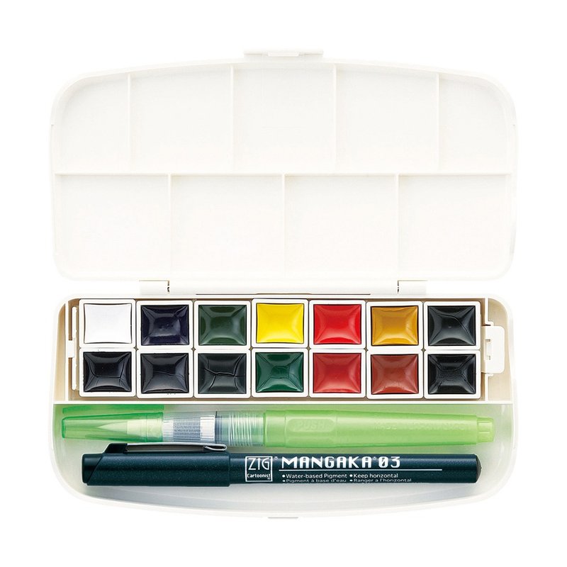 【Kuretake 日本吴竹】ZIG 透明水彩套组 十四色 - 其他书写用品 - 颜料 多色