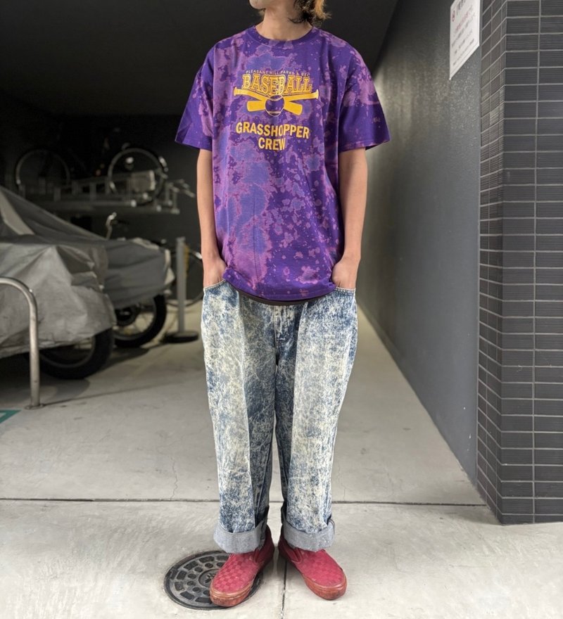 漂白 T 恤 - 女装 T 恤 - 棉．麻 紫色