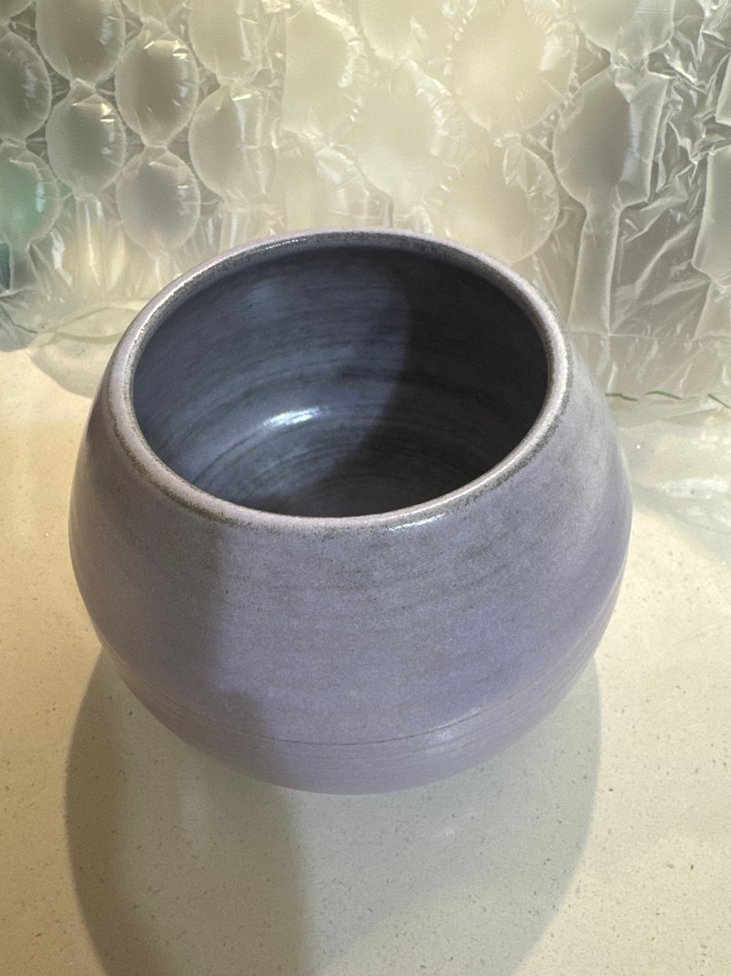 雾紫圆陶壶、不含植物 - 花瓶/陶器 - 陶 