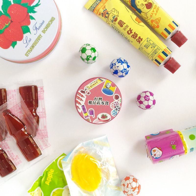 台湾柑仔店零食纸胶带-红 - 纸胶带 - 纸 红色