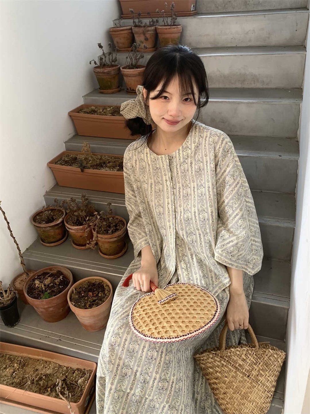 松弛感新中式  宽松显瘦 不规则 衬衫半身裙 设计感 套装夏新款 - 女装衬衫 - 棉 