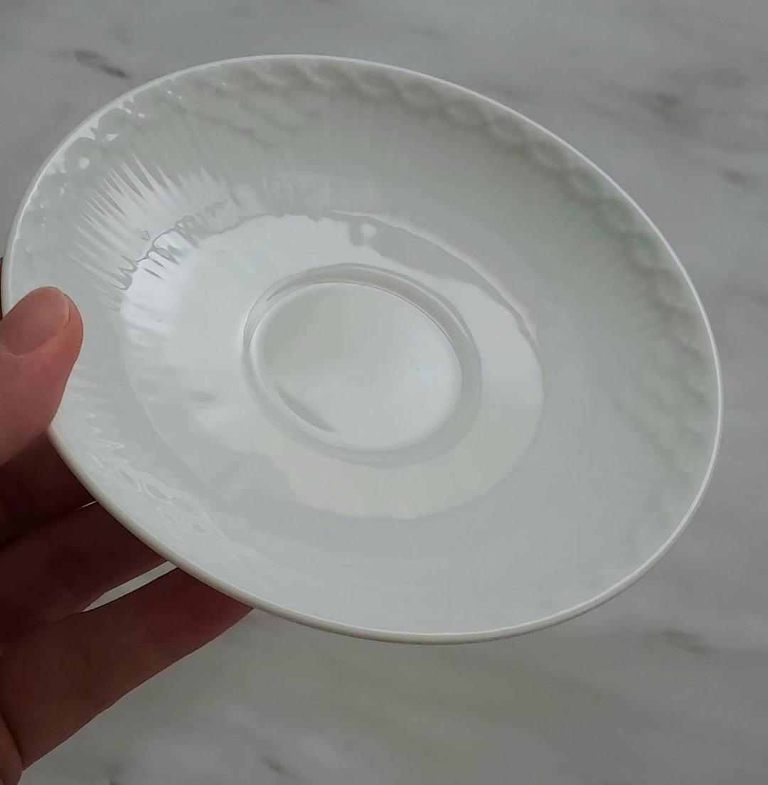 丹麦皇家哥本哈根奶白色骨瓷点心盘 咖啡杯盘 红茶杯盘 - 盘子/餐盘/盘架 - 陶 白色