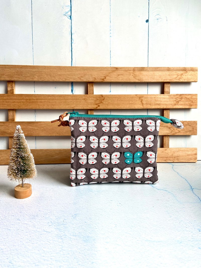 蝴蝶五层包 收纳包 生日 毕业 交换礼物 - 零钱包 - 棉．麻 