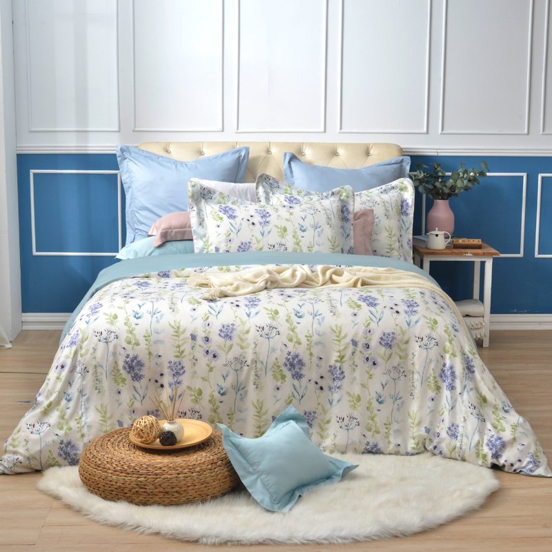 Caliphil 胶原蛋白天丝欧式寝具四件组300织/波登花园/湖绿色 - 寝具 - 环保材料 绿色