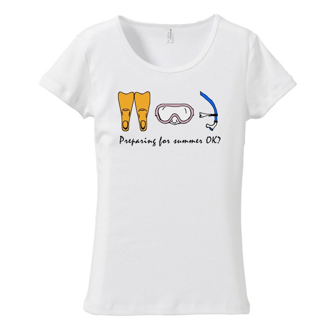 [Women's T-shirt] summer - 女装 T 恤 - 棉 白色
