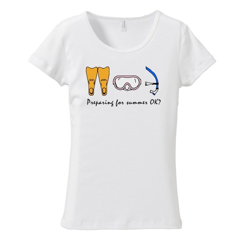 [レディースTシャツ] summer - 女装 T 恤 - 棉．麻 白色