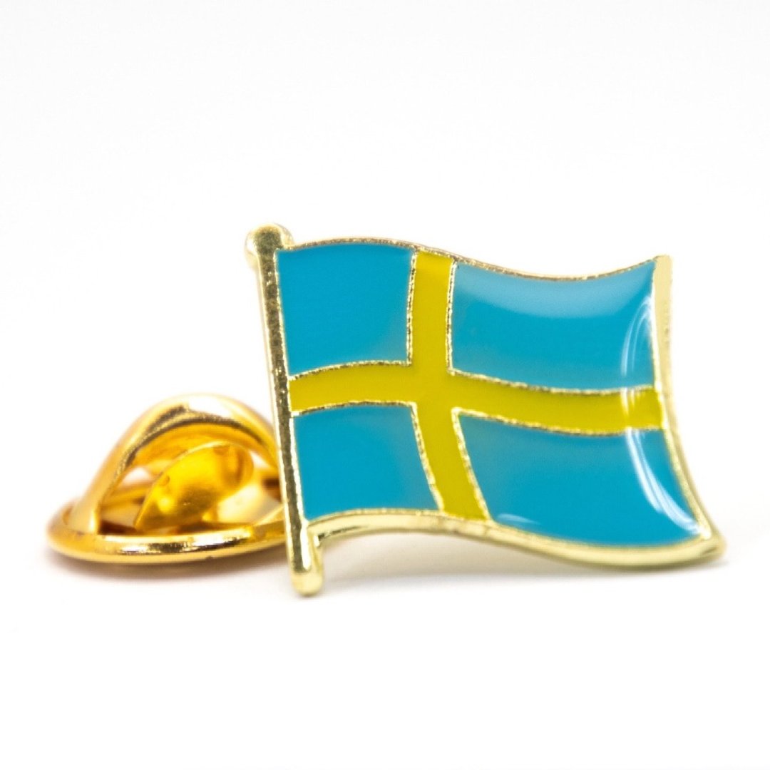 Sweden 瑞典 国旗纪念别针 国徽胸徽 游学出国 国家胸徽 国旗配饰 - 胸针 - 其他材质 多色