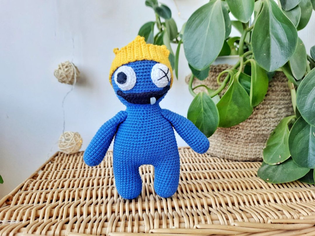 Rainbow friend toys gift. Stuffed doll for kids. Blue rainbow friends Roblox - 玩具/玩偶 - 棉 蓝色