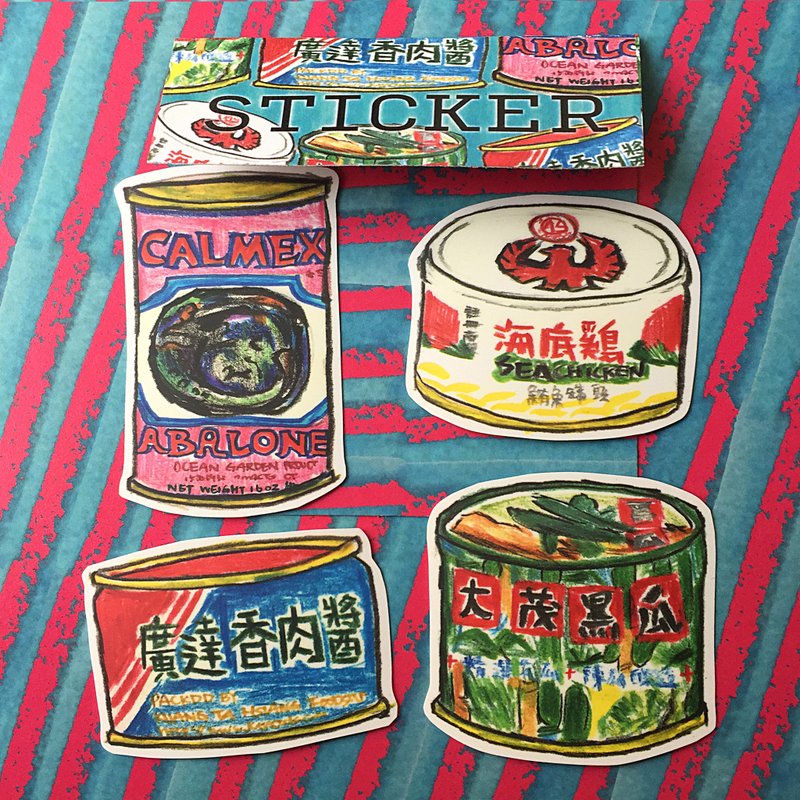 可以配粥也可以配饭的罐头贴纸组 - 贴纸 - 纸 多色