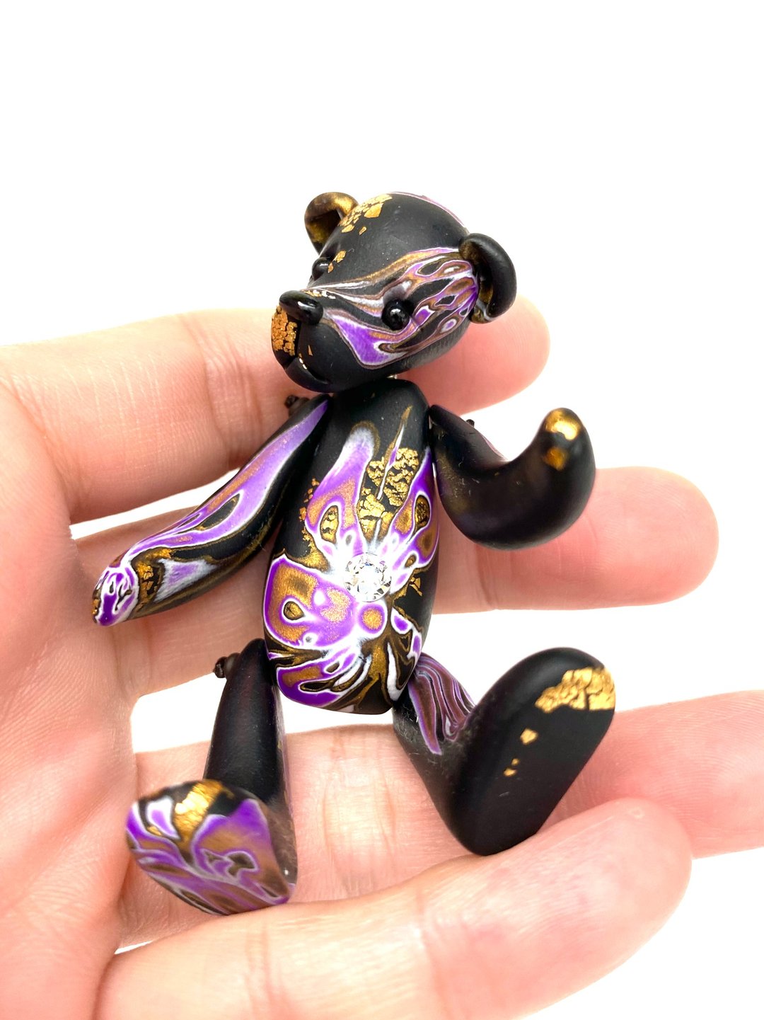 手作 泰迪熊 可动关节图腾泰迪熊 Jointed Caning Teddy Bear - 玩偶/公仔 - 其他材质 紫色