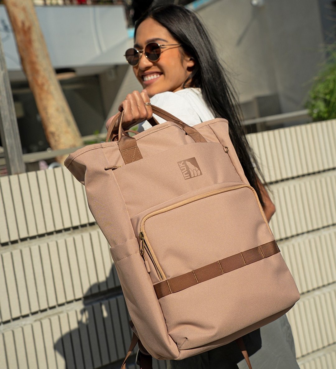 环保调色板 多功能通勤旅行包  Eco Primary ALBA  卡布玫瑰  26L - 后背包/双肩包 - 环保材料 粉红色