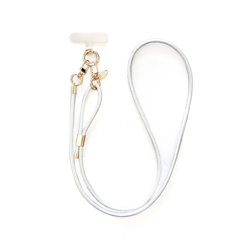 日本新品-L'AUTOMNE 法式星银皮革双扣可调节背带(附挂片) - 挂绳/吊绳 - 聚酯纤维 银色