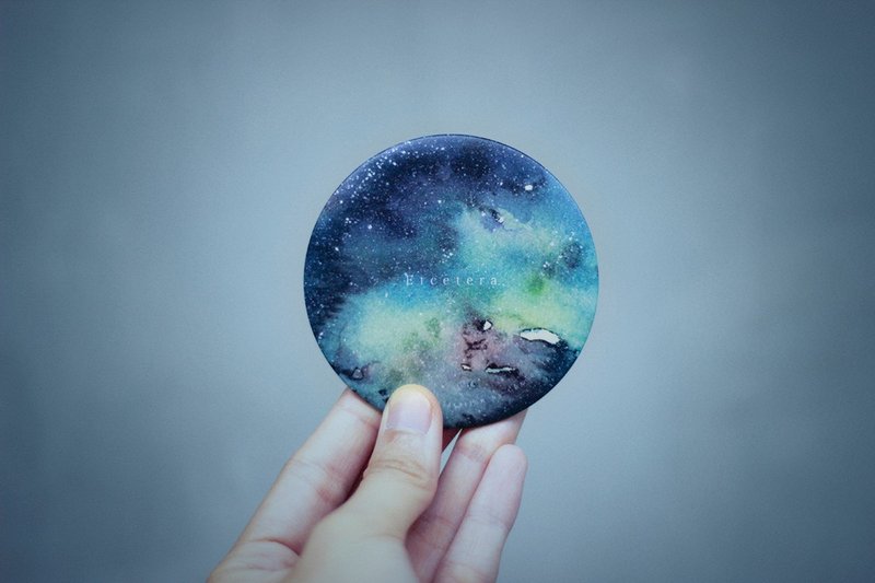 Etcetera - 星空 水彩插画 随身镜 - 彩妆刷具/镜子/梳子 - 其他材质 蓝色