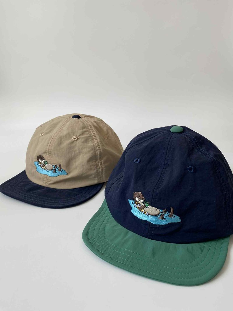 Underline Otter Floating Nylon Biggie 棒球帽 / 成人适用 - 帽子 - 尼龙 卡其色