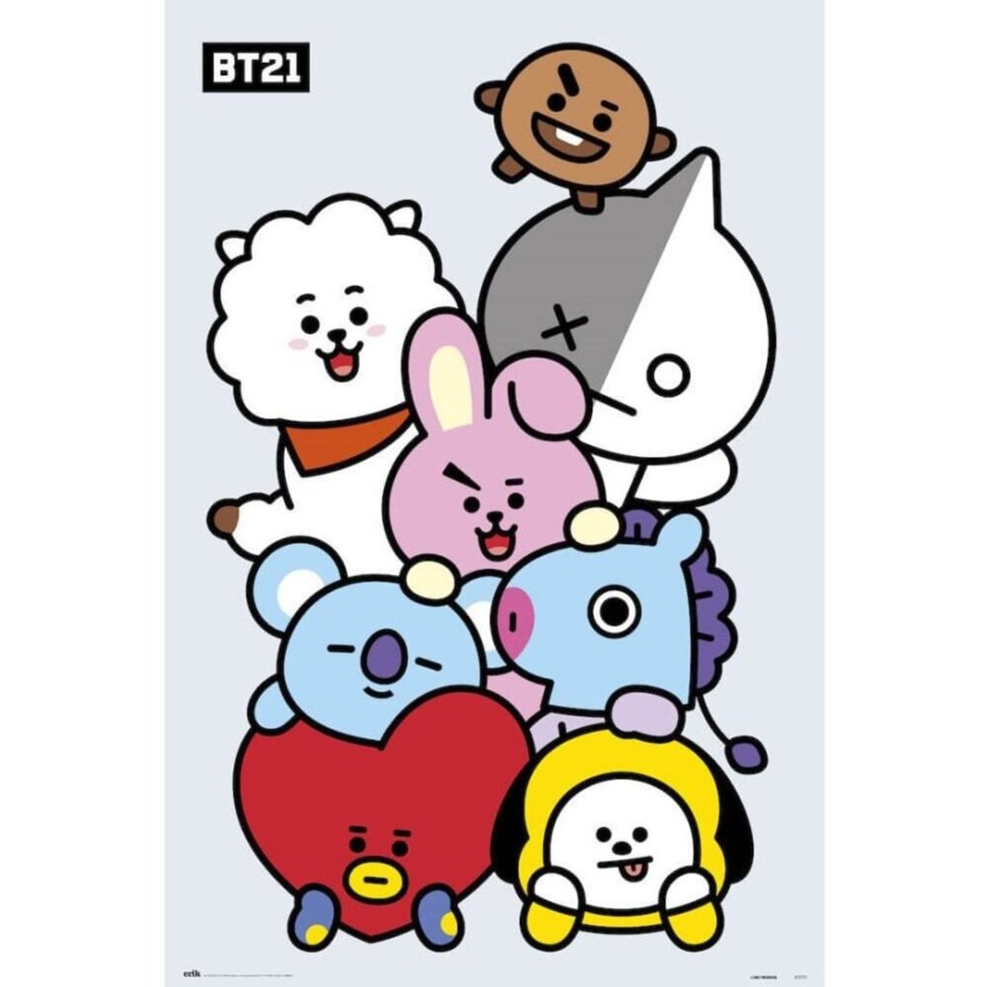 BT21 全员集合 进口海报  / BTS / KOYA / VAN - 海报/装饰画/版画 - 纸 多色