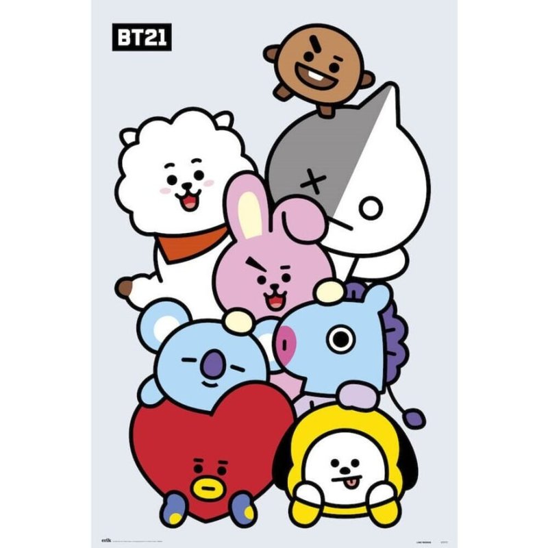 BT21 全员集合 进口海报  / BTS / KOYA / VAN - 海报/装饰画/版画 - 纸 多色